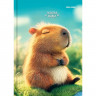 Записная книжка А6 твердая обложка 64 листа (Prof-Press) Милая капибара-2 глянцевая ламинация клетка арт.ЗК64-3029