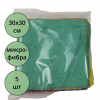 Салфетка универсальная микрофибра 30*30 5 штук в наборе 220г/м2 микс арт.55-9383