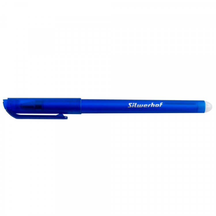 Ручка гелевая непрозрачный корпус Silwerhof Erase matt синий игольчатый стержень, 0,5мм арт.1507522