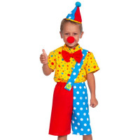 Костюм М (КЛОУН) Чудик (рубашка,бриджи,колпак,нос) р.110-128 ткань арт.5121