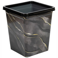 Ведро для мусора пластиковое 8,5л с декором "Черный Мрамор" 940857 Виолет