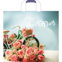 Пакет ПВД с ручкой петля "Счастливый день" 38*34+3см 70мкм арт.ПТЛ54563