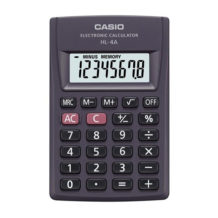 Калькулятор карманный 8 разрядов двойное питание Casio 8.8*56*87 (HL-4А) (Ст.1)