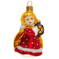 Украшение декоративное стекло 10см "Ангелочек с фонариком" п/у арт.ФУ-752