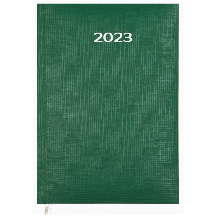 юЕжедневник А6 2023 балакрон Attomex "Lancaster" зеленый, тиснен. фольгой 176л., 2 ляссе арт.2033339