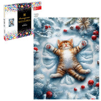 Алмазная мозаика 40х50см (Феникс) Кот в снегу подрамник полное заполнение арт.70863