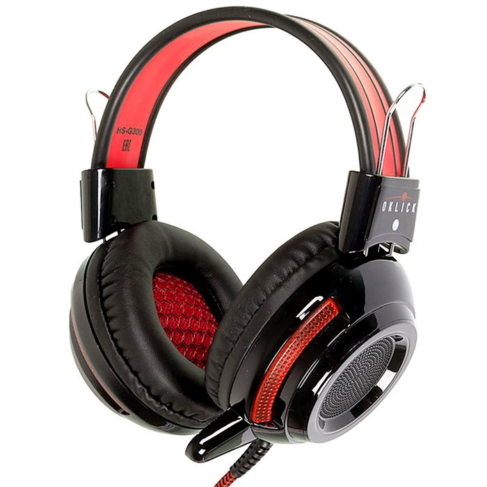 Наушники Oklick HS-G300 ARMAGEDDON,полноразмерные цв.черный/красный