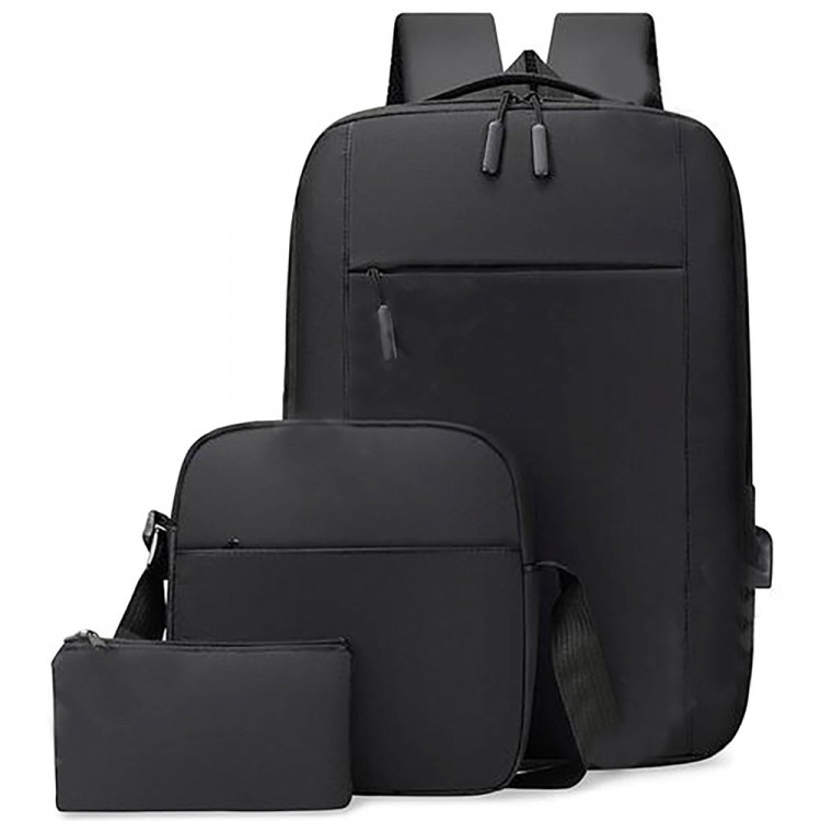 Рюкзак для девочек (HWJIANFENG)+сумка+косметичка черный 40x28x11см арт.CC312_2226-3