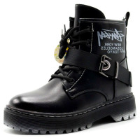 Ботинки для девочки (Paliament) черный верх-искусственная кожа подкладка - байка артикул jwg-T125-3S