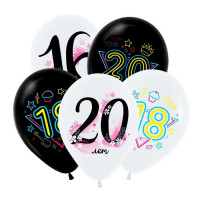 Шар воздушный 25шт/наб. 30см "Модные цифры" арт.4724709