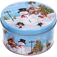 Банка жестяная "Сказочный снеговик" 13,5*7,5см 900мл арт.894-411