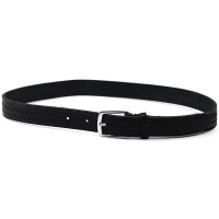 Ремень детский натуральная кожа цвет черный (90-110см) арт.02