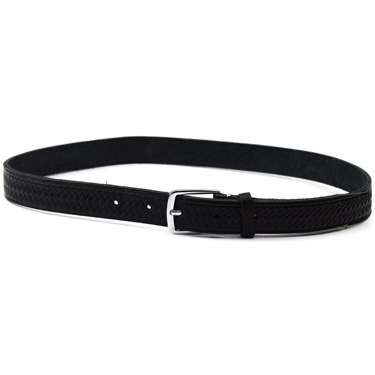 Ремень детский натуральная кожа цвет черный (90-110см) арт.02