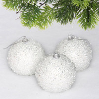 Набор шаров 08см 03шт/наб. "Искра" цв.белый арт.107-6266