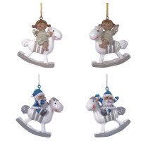 Украшение декор.подвеска фигурка "Ангел/Дед Мороз на лошадке" 06см асс. 4вида арт.824925