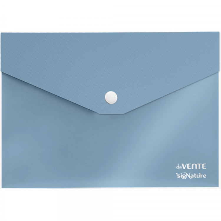 Папка-конверт на кнопке А5(170*240) 350мкм deVENTE sigNATURE, синяя арт.3072514 (Ст.10/120)