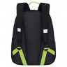 Рюкзак для мальчиков школьный (GRIZZLY) арт RB-151-3/1 черный - салатовый 29х38х17 см