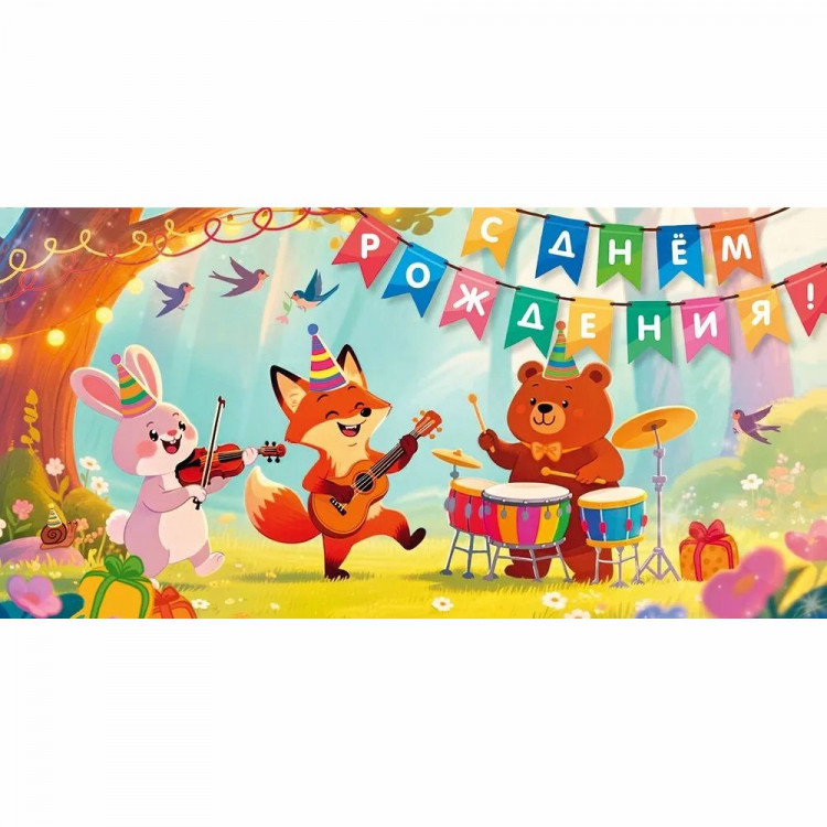 Конверт для денег С днем рождения! блестки в лаке радужные (Открытая планета) арт.90001723