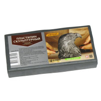 Пластилин скульптурный 500 грамм (GLOBUS) серый мягкий арт ПЛС-05