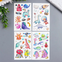 Татуировка на тело "Звери в космосе" 12*7,5см арт.7040488