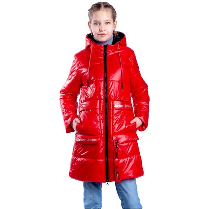 Куртка осенняя для девочки (LC.Janiee) арт.1034Б размерный ряд 36/140-44/164 цвет красный