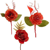 Украшение декор. "Цветок. Роза" 19см цв.красный арт.234082