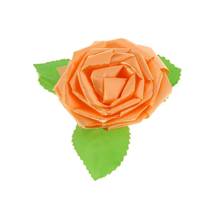 Бант-роза упаковочный 60мм оранжевый арт.831553