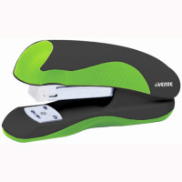 Степлер №24/6&26/6 (20л) пластиковый с каучуковой вставкой deVENTE Monochrome черный с неоновым зеленым арт.4142000