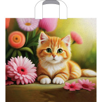 Пакет ПВД с ручкой петля "Рыжий котенок" 38*34+3см 70мкм арт.ПТЛ58442