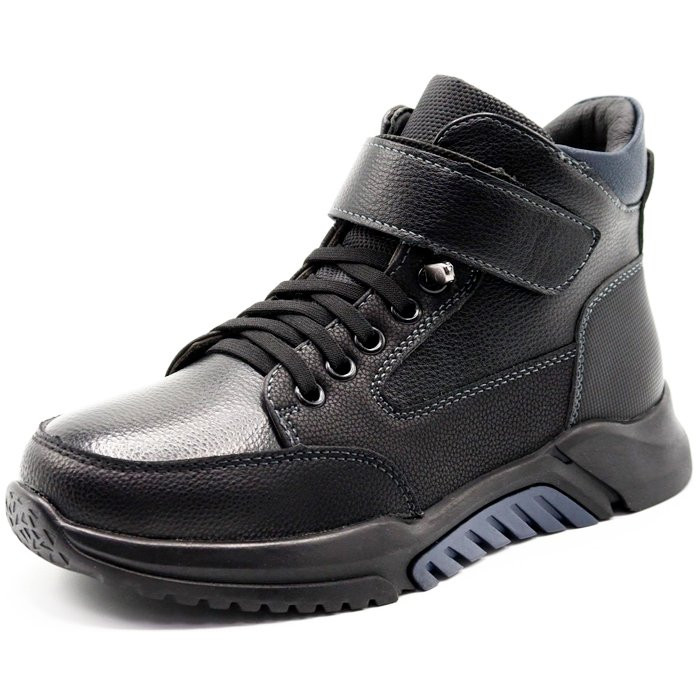 Ботинки для мальчика (МЫШОНОК) черные верх-искусственная кожа подкладка - байка размерный ряд 32-37 арт.jwg-3378-01