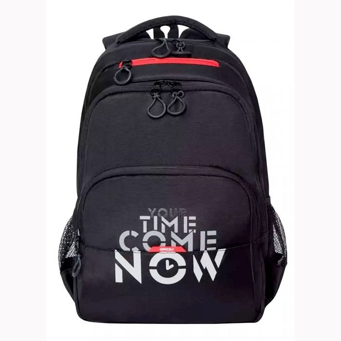 Рюкзак для мальчиков (Grizzly) арт.RU-030-2 черный - красный 32х45х23 см