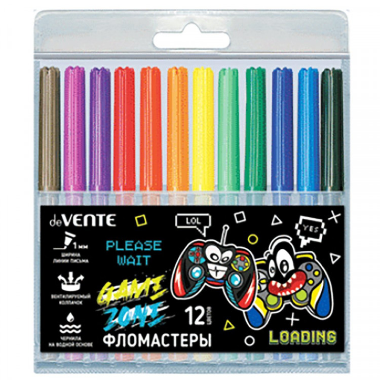 Фломастеры (deVENTE) Game Zone 06 цветов пластиковый блистер арт.5081335