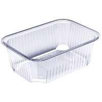 Контейнер пищевой низкий с крышкой 1000мл б/к 186*132*64мм цвет прозрачный (Ст.100/500) ДЛЯ РК