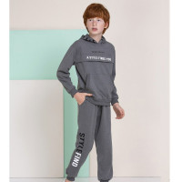 Комплект для мальчика арт.Smile 8078 размер 34/134-40/152 (толстовка+брюки) цвет антрацит