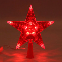 Наконечник на ёлку светодиодный 16см "Звезда" 10LED цв.красный арт.562-039