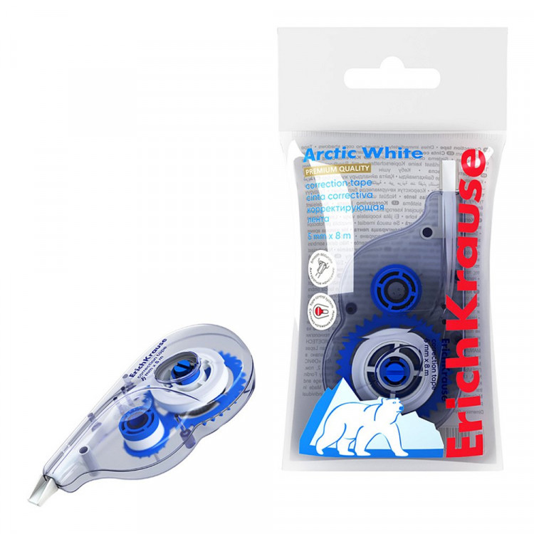 Корректирующая лента 5мм*8м ErichKrause Arctic white арт.21886 (Ст.1)