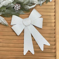 Украшение декоративное "Бант" 22*28см "Зимнее волшебсто" цв.серебро арт.185-0916