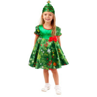 Костюм Д (НОВЫЙ ГОД) Елочка (корона,платье) р.28/110-32/128 ткань арт.1026/1 к-18