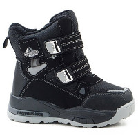 Ботинки для мальчика ( B&G) черные верх-искусственная кожа подкладка -натуральный мех артикул dz-F357-1A