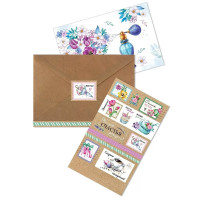 Набор поздравительный (Открытка А6, конверт крафт,наклейки) "Наполни жизнь..." арт.2901143