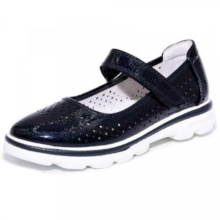 Туфли для девочки (Капитошка) темно-синие верх-искусственная кожа подкладка-натуральная кожа размер 37 арт.RR272_C15080