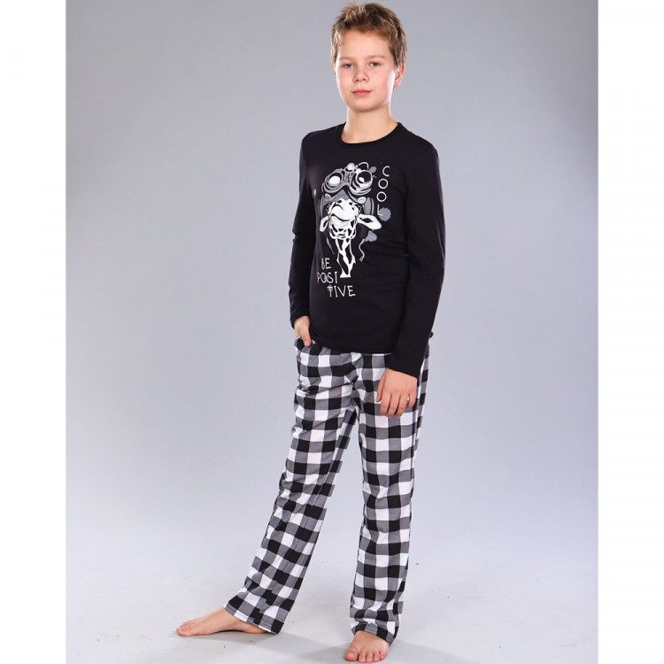 Пижама для мальчика арт.Штурман размер 34/134-38/152 цвет черный