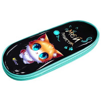 Пенал 1 отделение овальный (ОНИКС) ПМК 35-87 Мой пушистик прозрачный 220х90х25мм