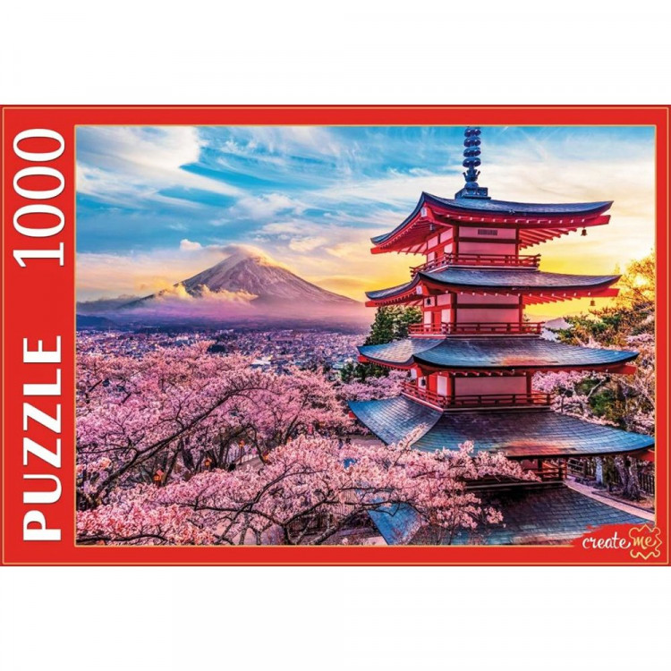Пазл 1000 элементов TOPpuzzle Япония Закат над горой Фудзи (РК) арт.ШТП1000-7139