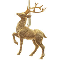 Украшение декор.подвеска фигурка "Олень" 13см цв.золотой арт.821665