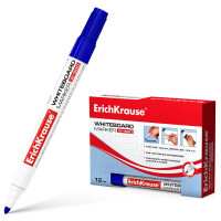 Маркер для доски ErichKrause W-500 круглый 2,5мм синий арт.12846 (Ст.12)