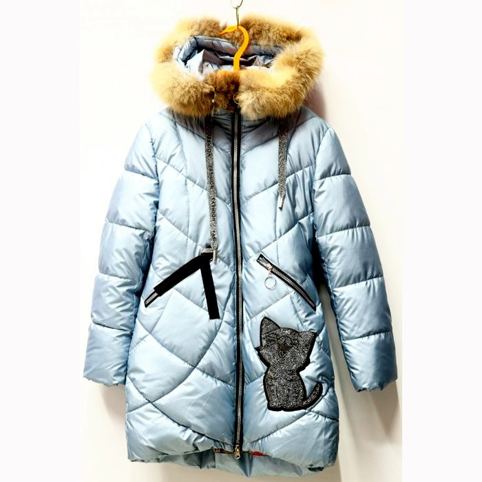 Куртка зимняя для девочки (SANMAO) арт.ly-88-38-2 цвет голубой