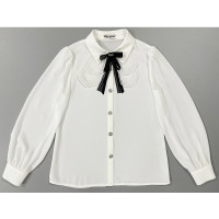 Блузка для девочки (Kevin Young) длинный рукав цвет белый арт.B105768 размерный ряд 30/122-40/152