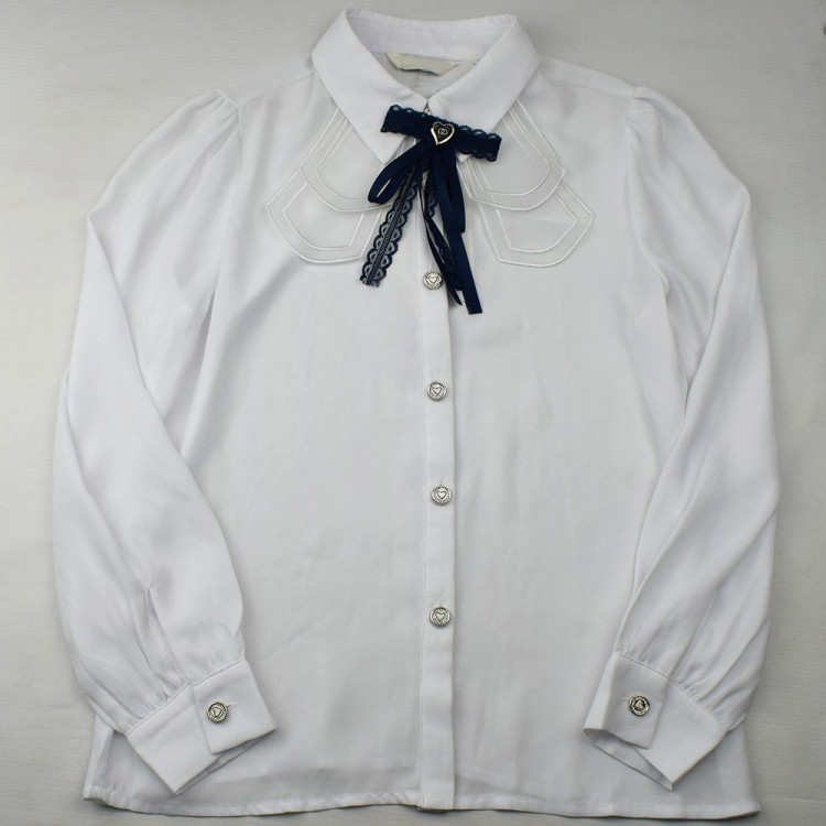 Блузка для девочки (Kevin Young) длинный рукав цвет белый арт.B105768 размерный ряд 30/122-40/152