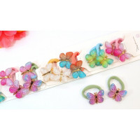 Резинка для волос 02 штуки набор с яркими бвбочками артикул KP-5542